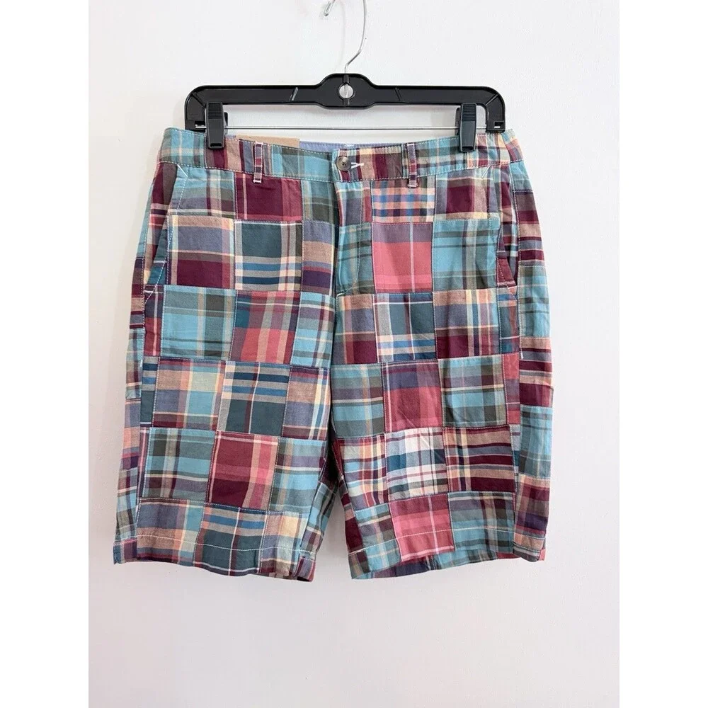 L.L. Bean Favorite Fit Shorts Women’s Size 6 Patchwork Madras Multicolor Plaid